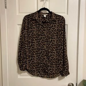H&M Cheetah Print Flowy Button Down